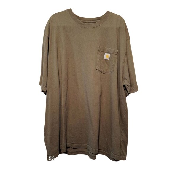 Carhartt Mens Loose Fit Pocket T-Shirt 3XL Green 100% Cotton Durable Workwear - Picture 1 of 9